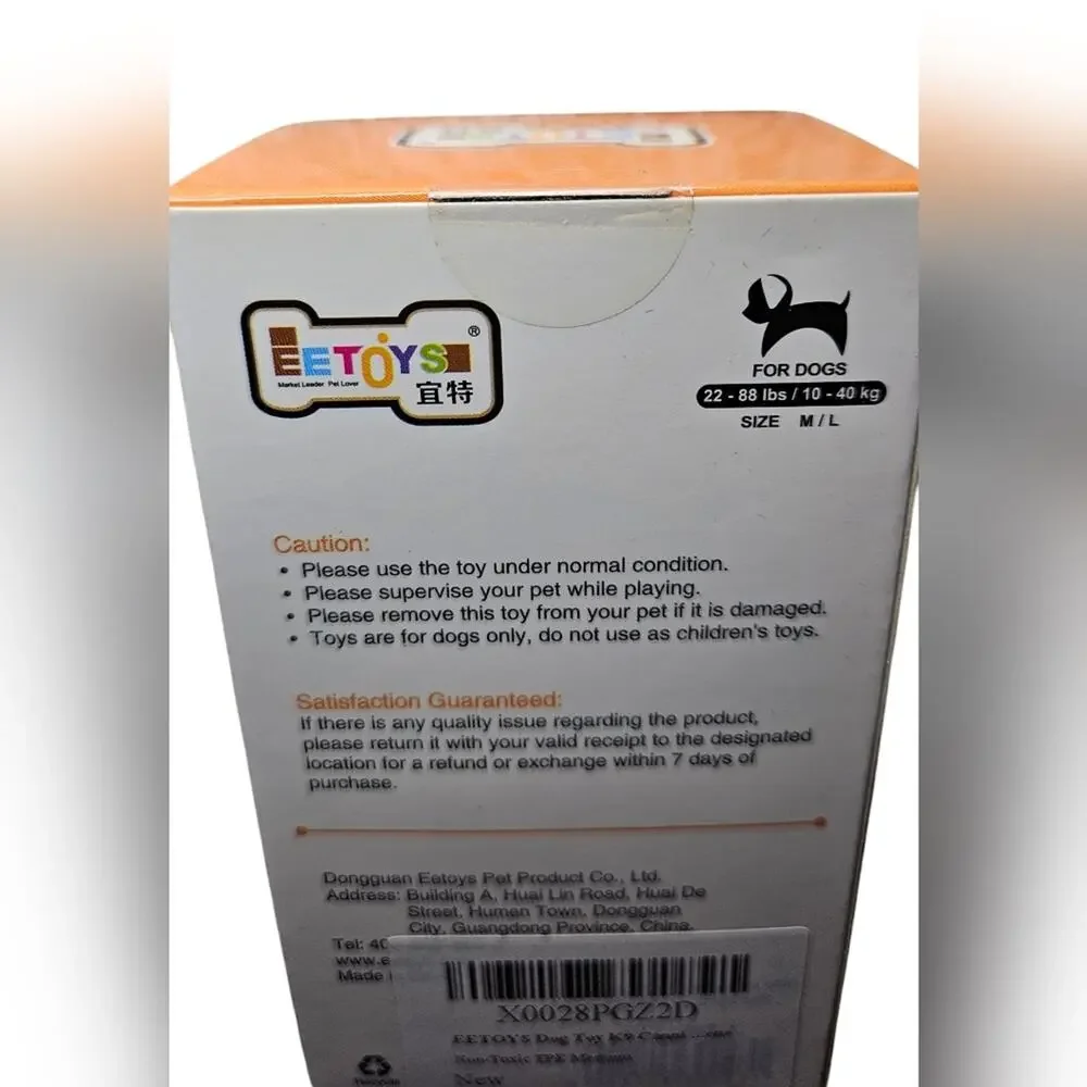 NWT Fruity Delights Orange Dog Training Toy Treat, For Large Dogs 22-88 Lbs